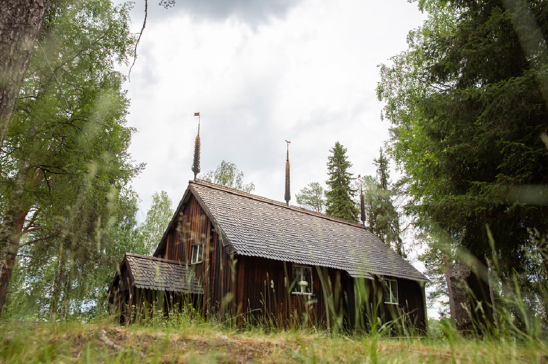 Kuva Sodankylän vanhasta puukirkosta. Sodankylän vanha kirkko on rakennettu vuonna 1689.